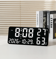 Horloge murale numérique LED RGB multifonctionnelle YIDA TIME, super grande, colorée, avec télécommande, lumière ambiante, température, humidité, semaine