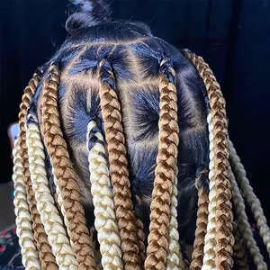 QSY منتجات شعر أفريقي جدائل شعر اصطناعية جامبو سوداء اللون جدائل شعر للكروشيه جدائل مجدولة