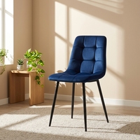 Chaise de salle à manger élégante et confortable en velours avec pieds en métal robustes pour l'approvisionnement transfrontalier
