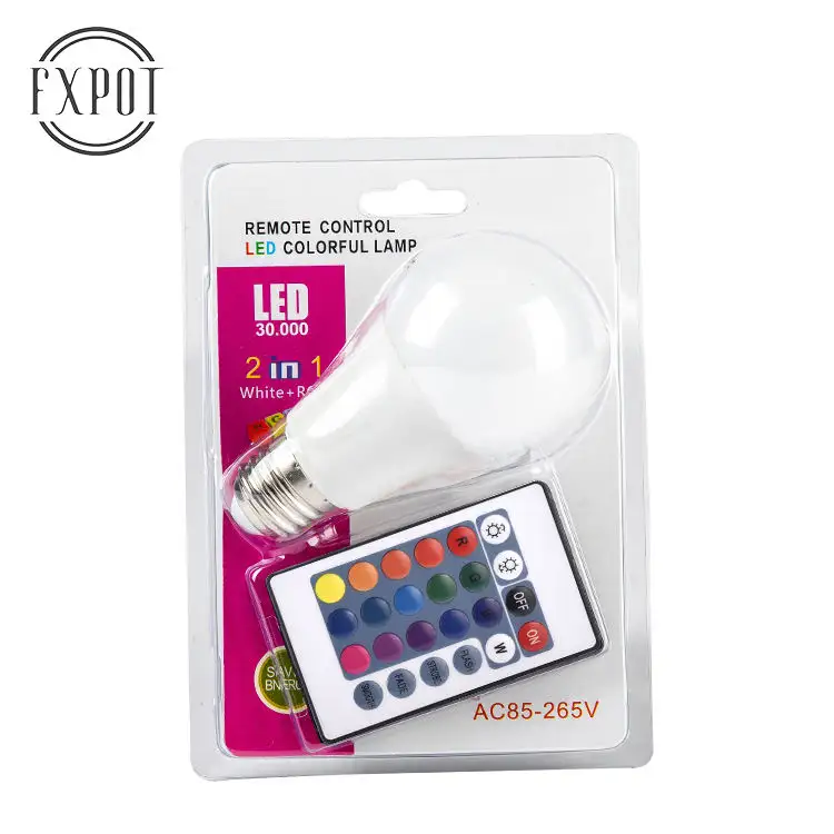 FXPOT China Supplier New Design Remote Control Dimmable RGB Multicolor E27 B22 3W Led Smart Bulb Light