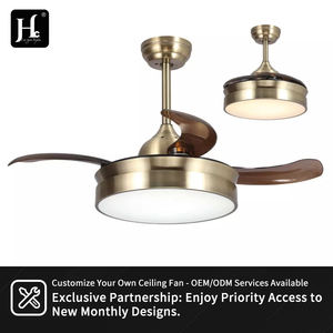 Modern Gold <b>Ceiling</b> <b>Fan</b> With <b>Light</b> and Remote Control ABS Blade Folding Retractable <b>Fan</b> <b>Light</b> Decorative RGB <b>Led</b> <b>Fan</b> Lamp - Product Image 6