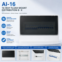 Boîtier de distribution transparent encastrable JINHAI AI Series 16 voies, boîtier ABS anti-éblouissement 150A 380V IP30, MCB léger pour intérieur