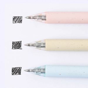 Stylo bille en paille de blé ABS, action facile par pression, pointe balle 1,0 mm, encre noire, écriture supérieure, couleur macaron - Product Image 4