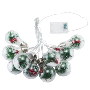 Nuevas luces <span class=keywords><strong>de</strong></span> cadena <span class=keywords><strong>de</strong></span> Navidad Adorno transparente Hojas verdes artificiales Bayas Rojas Cuerdas <span class=keywords><strong>de</strong></span> luz LED <span class=keywords><strong>de</strong></span> Navidad - Product Image 6