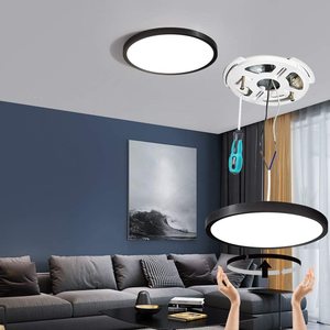 Black Round Surface Ceiling <strong>Light</strong> 12Inch 24W 5CCT Selectable 3000LM Slim <strong>LED</strong> Ceiling <strong>Light</strong> for <strong>Hallway</strong> Bedroom Kitchen - Product Image 4