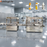 Machine de remplissage automatique de sirop et de boissons à 4 têtes, facile à installer, pour bouteilles PET de vinaigre, 35 bouteilles par minute