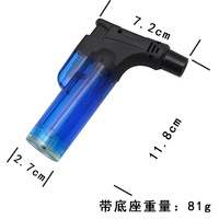 Briquet torche à jet de butane coupe-vent rechargeable, en plastique et métal, avec flamme colorée fantaisie, pour cuisine et barbecue, usage tabac, vente en gros, économique, en boîte