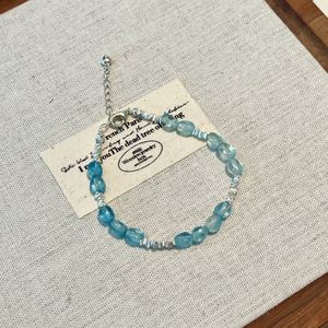 Dylam Personalized Statement Design Aqua Tiny Rice Beads Women Jewelry <b>Bangles</b> & <b>Bracelets</b> S925 Silver for Daily Life Wear - Product Image 6