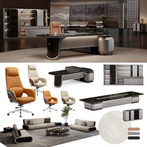Silla Ejecutiva de Oficina de Cuero con Respaldo Alto, Moderna, Giratoria, Ajustable y con Elevación para CEO o Gerente - Product Image 3