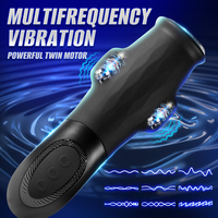 Double Vibration Electric Männlicher Mastur bator Automatischer Flugzeug becher Sexspielzeug für Männer Schwarze Farbe