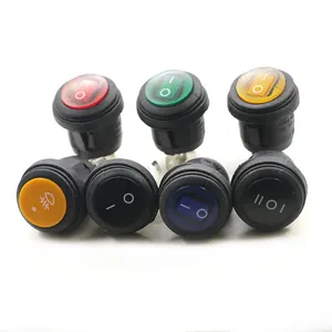 12V 20A Car SPST Round Switch LED Car Boat Truck Round Rocker Toggle ON/OFF Waterproof Switch With Blue Light