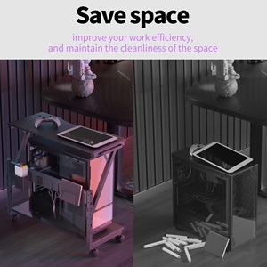 ZJJ006ECHM Heavy Duty Computer Tower Stand Cart Ajuste de altura Gaming Esports <span class=keywords><strong>PC</strong></span> Computer CPU Stand Cart - Product Image 6