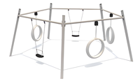 Grande balançoire extérieure en bois et en métal pour aire de jeux pour enfants