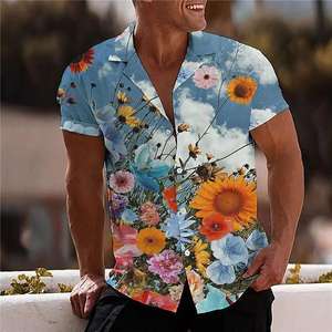 Polo con estampado de árbol de Coco para hombre, camisas y blusas <span class=keywords><strong>Dazn</strong></span>, camisetas de manga corta a la moda de playa, ropa de calle de gran tamaño, camisa hawaiana 5xl - Product Image 3