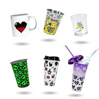 Fabricant OEM, logo personnalisé, tasses à changement de couleur en plastique, acier inoxydable, aluminium, céramique, verre, changement de couleur en fonction de la température