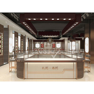 Vetrina Espositiva per Gioielleria in Vetro Oro Rosa con Spazio di Archiviazione - Product Image 2