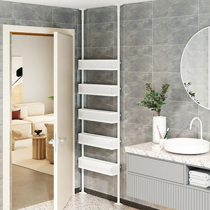 Cestello portaoggetti Ultra-stretto dal pavimento al soffitto per <span class=keywords><strong>porta</strong></span> del <span class=keywords><strong>bagno</strong></span> senza punzonatura a parete vari articoli <span class=keywords><strong>da</strong></span> toilette <span class=keywords><strong>da</strong></span> non perdere - Product Image 2