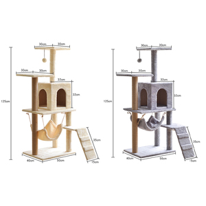 Torre de árbol de lujo para gatos con rascador, <span class=keywords><strong>muebles</strong></span> de madera para mascotas de Sisal, marco de escalada para casa bonita del fabricante - Product Image 5