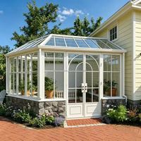 Französische Türen aus Aluminiumlegierung, gewölbte Doppeltüren mit gehärtetem Glas, Wärmedämmung, Außentüren für Villa, Hof und Garten