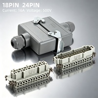 BYLJQ Conector Eléctrico Industrial de 18 y 24 Pines de Alta Resistencia, Enchufe y Tomacorriente con Carcasa Metálica Duradera, Precio Más Bajo y Confiable