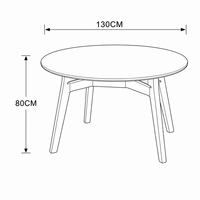 Table à manger en verre trempé de luxe moderne, plateau blanc écologique, pieds en bois massif, meubles de salle à manger pour appartement, import