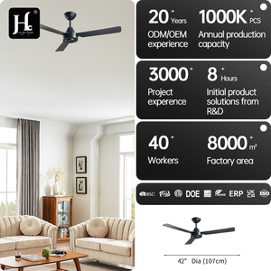 52 inch black <b>ceiling</b> <b>fan</b> in stock, modern designer <b>ceiling</b> <b>fan</b>, no light and <b>remote</b> control - Product Image 4