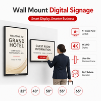 Layar Digital Signage Dinding untuk Informasi Kamar Tamu di Lobi Hotel, Resolusi 4K UHD 50 Inci