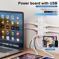 Multiprise anti-surtension PUJIMAX standard US avec 6 prises CA et ports de charge rapide USB Type-C, rallonge de voyage portable