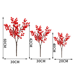 Rama de Bayas Rojas Artificiales de Yiwu Datuo Florist, Grande, 60*30, para Decoración del Año Nuevo Chino, Arreglo para Jarrón de Escritorio - Product Image 5