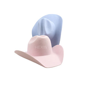 Unisex cappello da Cowboy in feltro di lana <span class=keywords><strong>100</strong></span>% a tesa larga stile occidentale su misura all'ingrosso per Casual sport all'aria aperta bianco - Product Image 3