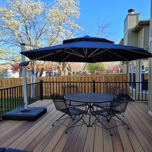 Paraguas de <span class=keywords><strong>patio</strong></span> al aire libre en voladizo colgante moderno de <span class=keywords><strong>11</strong></span> pies, precio de fábrica, impermeable, plegable para uso en <span class=keywords><strong>patio</strong></span>, hotel, Parque - Product Image 3