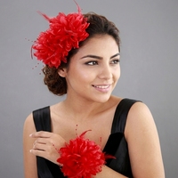 Pince à cheveux artisanale en plumes et fleurs artificielles en soie pour mariages, décorations féminines, fête des Mères et remises de diplômes - Nouveauté