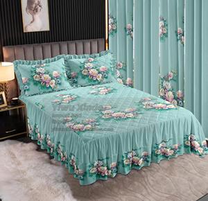 Juego de Ropa de <span class=keywords><strong>Cama</strong></span> Completo LILIANNA con Cubrecama, Volantes de Dos Capas con Diseño Floral Lavanda y Fundas de Almohada, Juego Completo con Detalles Finos - Product Image 6