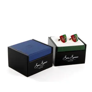 Wholesale high quality paper craft cufflink packaging boxes custom logo cufflink display box