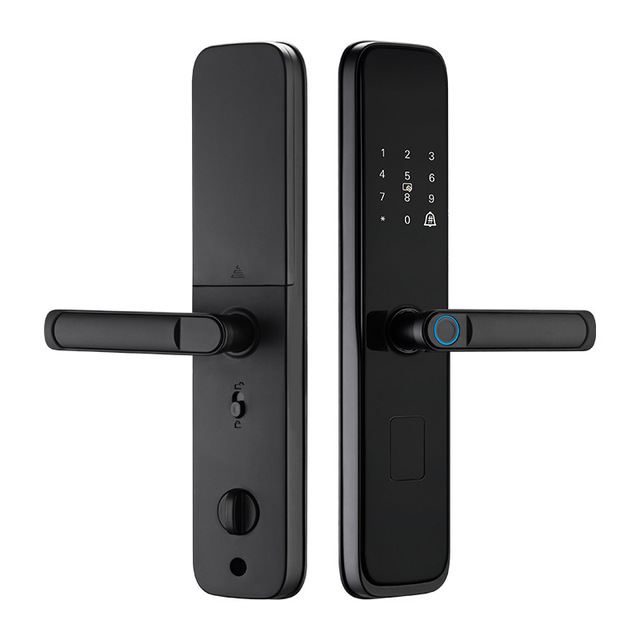 Home Fingerprint Code Smart Card Key Unlock USB Emergency Charge Electronic Biometric Digital Tuya Cloud TTLock Smart Door Lock