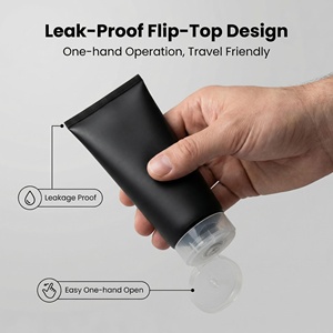 Tubo Cosmético Negro Mate de Lujo con Tapa Transparente Abatible, 100ml 150ml, Tubo Exprimible Suave Vacío <span class=keywords><strong>para</strong></span> Limpiador <span class=keywords><strong>Facial</strong></span> y Loción Corporal <span class=keywords><strong>para</strong></span> <span class=keywords><strong>Hombres</strong></span> - Product Image 3