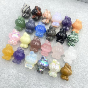 Offres Spéciales 30mm cristal Kuromi sculptures pierres de guérison Quartz Rose Hello Kitty sculpture pour bricolage cadeaux - Product Image 5