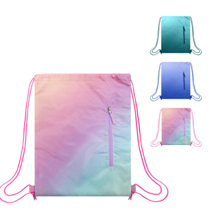 Sacs de courses personnalisés en polyester recyclé écologique avec poignée en corde et cordon de serrage, certifiés BSCI/GRS – Grande Vente - Product Image 1