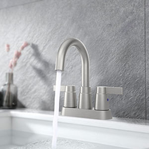Robinet de salle de bain 4 pouces 3 trous pour lavabo Robinet de salle de bain à <span class=keywords><strong>2</strong></span> poignées Robinet de lavabo à bec pivotant à 360 degrés - Product Image 3