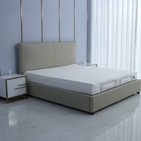 Cama ajustable eléctrica de masaje remoto inalámbrico con ajuste de cabeza y pie con cabecero desmontable