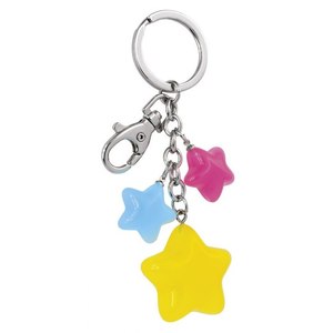 Portachiavi in Acrilico con Stella Gialla, Moschettone Promozionale Senza Confezione - Product Image 1