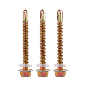สกรูเจาะยึดหัวหกเหลี่ยมแบบมีครีบ ยี่ห้อ Luwei Tools ชุบสังกะสี ขนาดเมตริก สำหรับงานโลหะแผ่น - Product Image 1