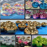 Ballon miroir gonflable argenté Ballon gonflable géant en PVC Décoration d'événement Grande boule miroir gonflable brillante