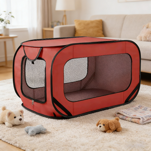 Cage à animaux de compagnie portable avec maille respirante, chenil pliable pour chien, pour une utilisation en intérieur, en extérieur et en voyage - Product Image 1