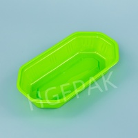 Wegwerp groene bootvormige PET RPET blister fruitbak van gerecycled plastic voor verse druiven