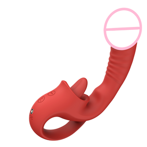 Venta caliente telescópica lengua lamiendo vibración palo G-Spot estimulador enorme diseño en forma de Rosa consoladores vibradores - Product Image 3