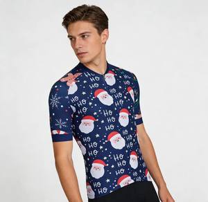 Maillot de cyclisme de haute qualité, coupe-vent, respirant, imperméable, anti-transpiration, séchage rapide, imprimé avec un motif de Père Noël, pour un cadeau de Noël - Product Image 6