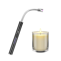 Briquet électrique à arc flexible à rotation à 360 degrés, rechargeable, coupe-vent, batterie au lithium pour barbecue en plein air avec fonctionnement sécurisé