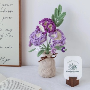 Arreglo Floral Creativo de Claveles en Jarrón, Flores Tejidas a Mano con Hilo, Decoración de Escritorio <span class=keywords><strong>para</strong></span> Regalo de Inauguración de Casa, <span class=keywords><strong>Flor</strong></span> de Ganchillo - Product Image 3