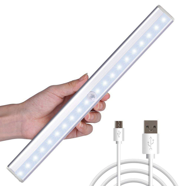 LED Motion Sensor Lights Longer Size 20 LED Night Light for Closet Cabinet Cupboard Drawer Stairs Step